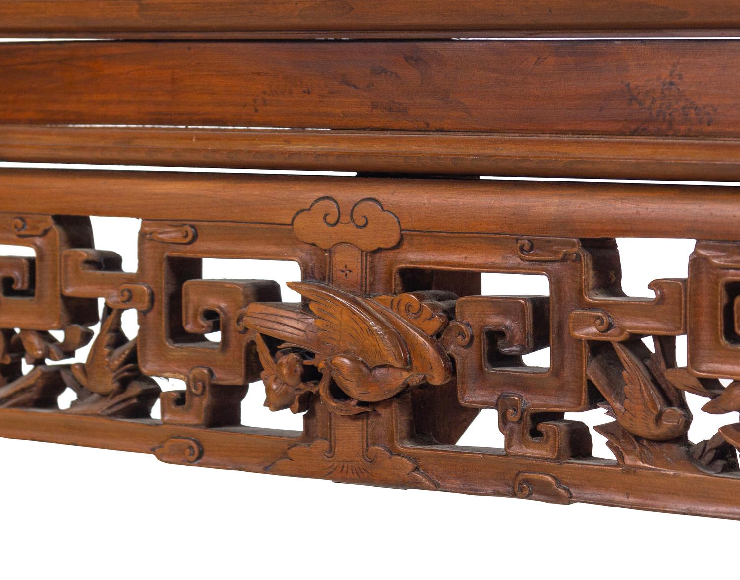 A Chinese Carved Cypress Daybed