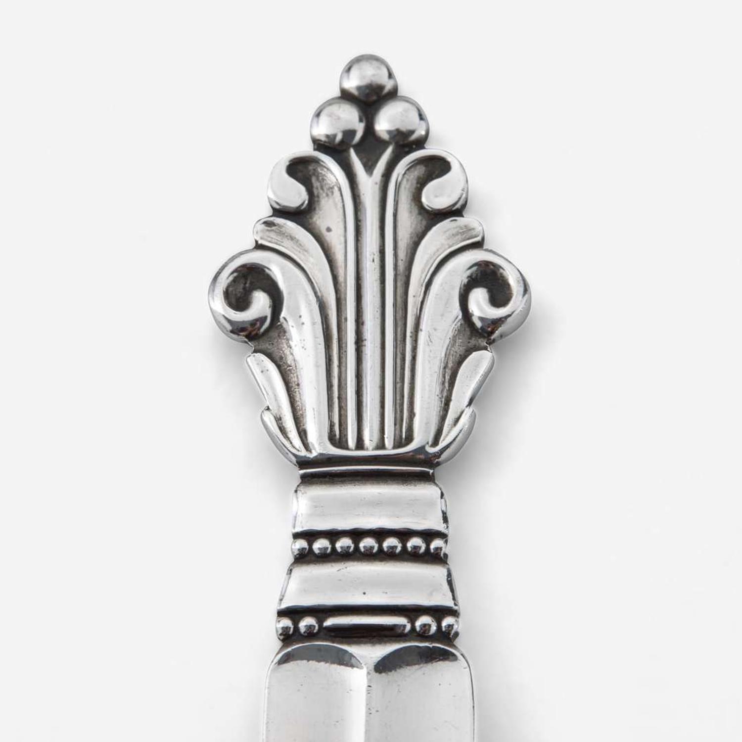 Johan Rohde (Danish, 1856-1935) "Acanthus" Eight-Piece Dinner and Luncheon Service for Twelve, Georg Jensen, Denmark, Designed 1917, the Present Lot post-1945