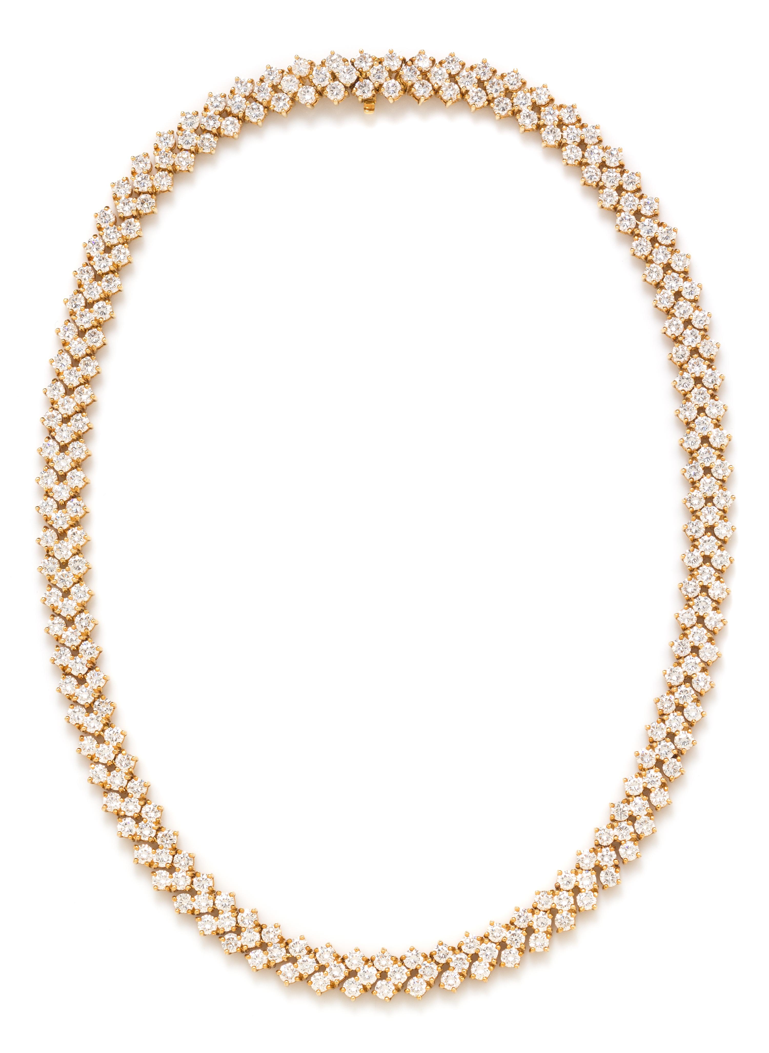 An 18 Karat Yellow Gold and Diamond Necklace, 45.05 dwts.
