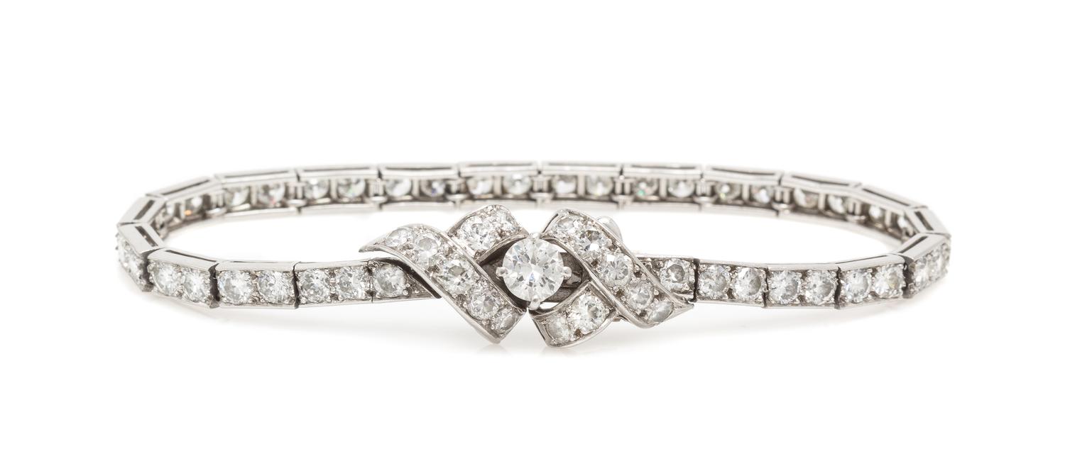 A Platinum and Diamond Bracelet, 13.50 dwts.