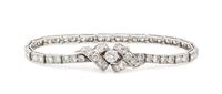 A Platinum and Diamond Bracelet, 13.50 dwts.