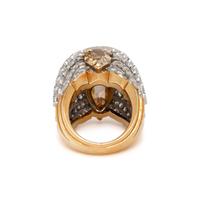 DIAMOND AND COLORED DIAMOND BOMBÉ RING