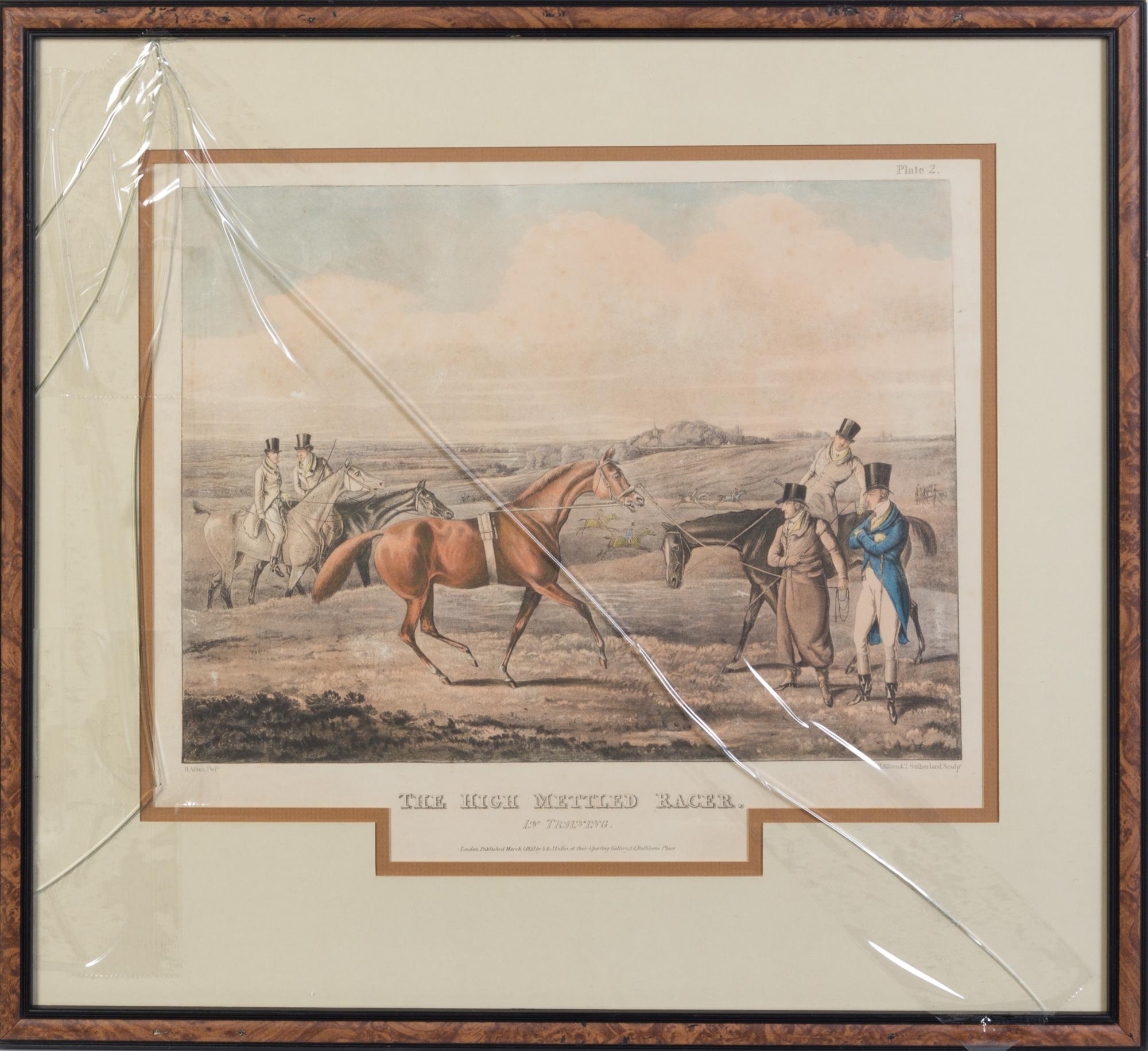 A Group of Six Hand Colored English Sporting Prints Height of each 20 x width 22 inches (framed).
