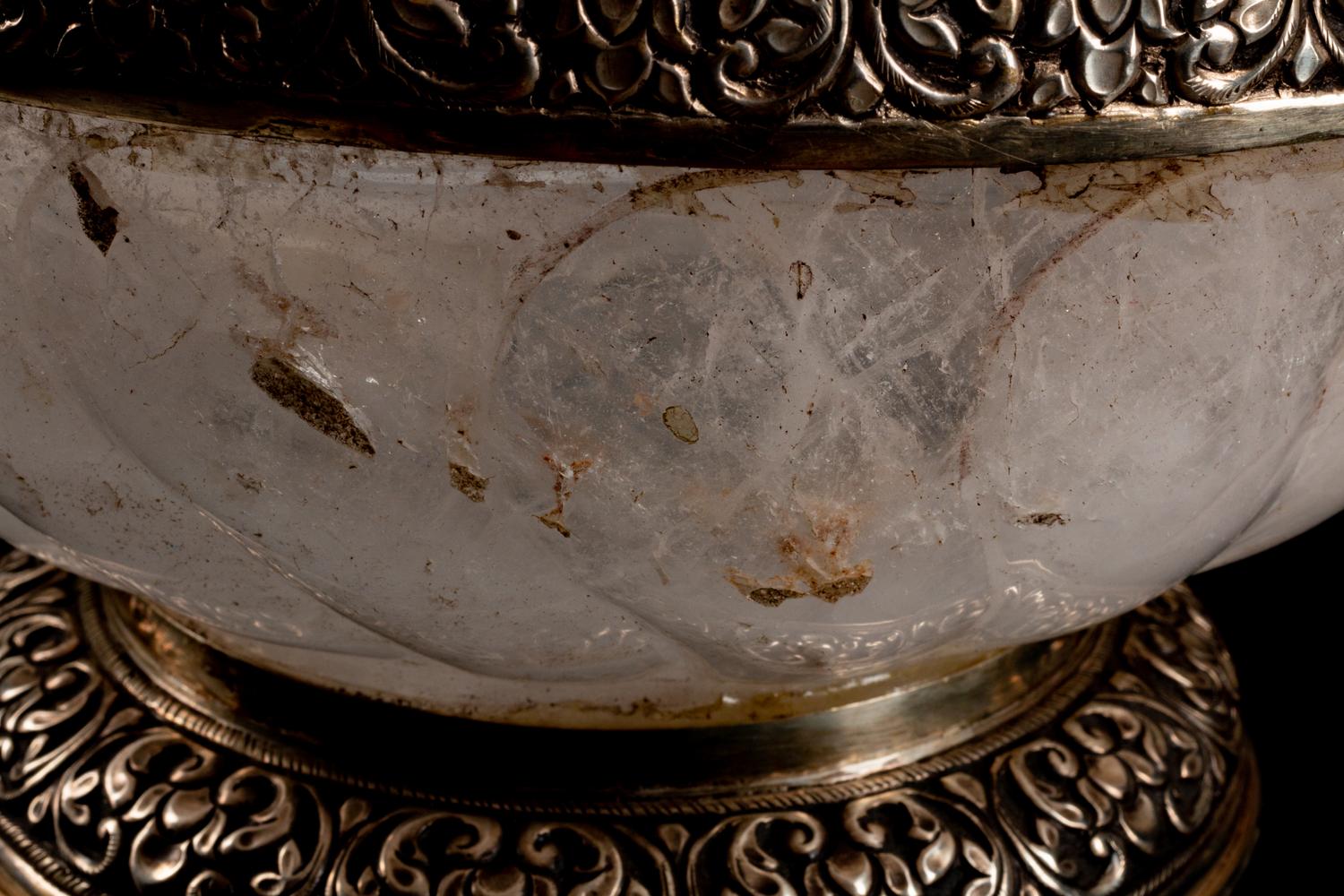 A Silver-Mounted Rock Crystal Bowl