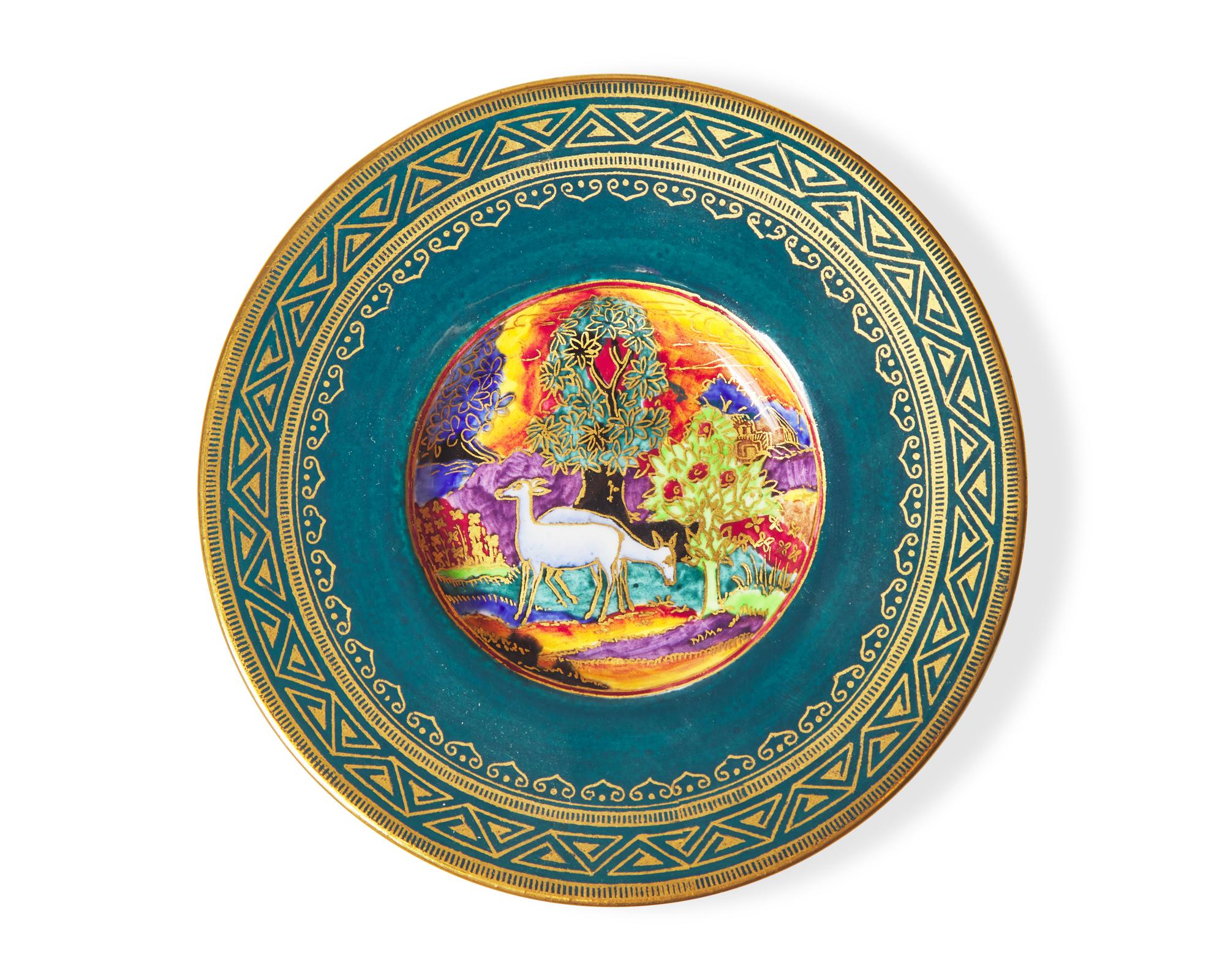 A Wedgwood Fairyland Lustre 'Nizami' Can Cup and Saucer