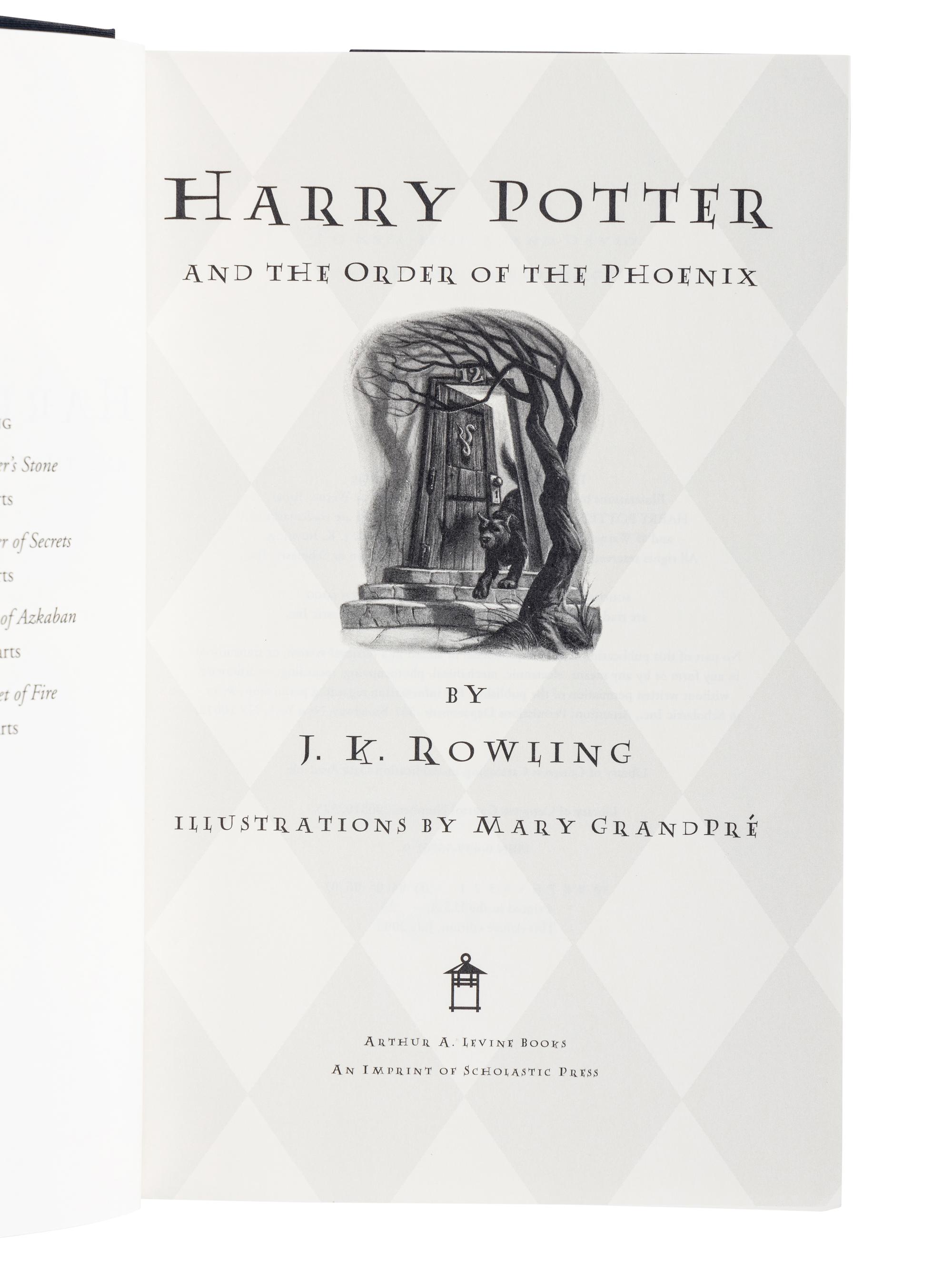 ROWLING, J.K. (b. 1965). A group of 6 works from Rowling’s Harry Potter series, ALL FIRST AMERICAN COLLECTOR’S OR FIRST AMERICAN DELUX EDITIONS, comprising: