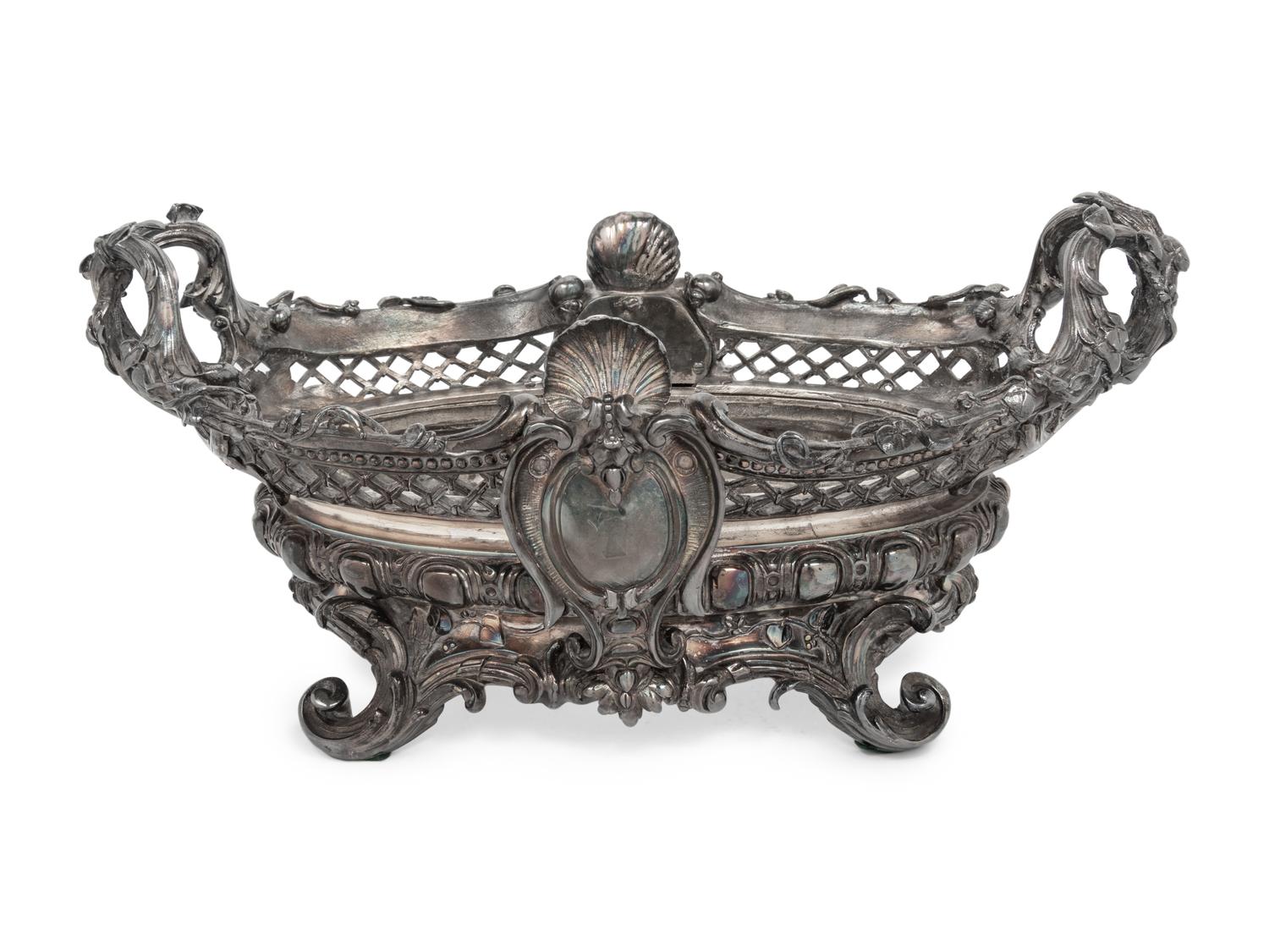 A Silvered Bronze Centerpiece