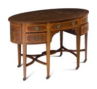 A Regency Mahogany and Satinwood Dressing Table