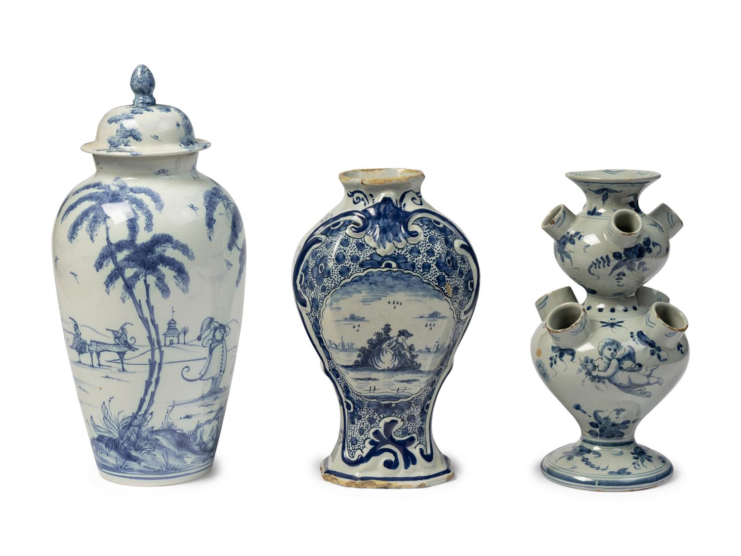 Two Delft Blue and White Earthenware Articles