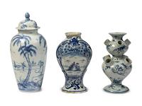 Two Delft Blue and White Earthenware Articles