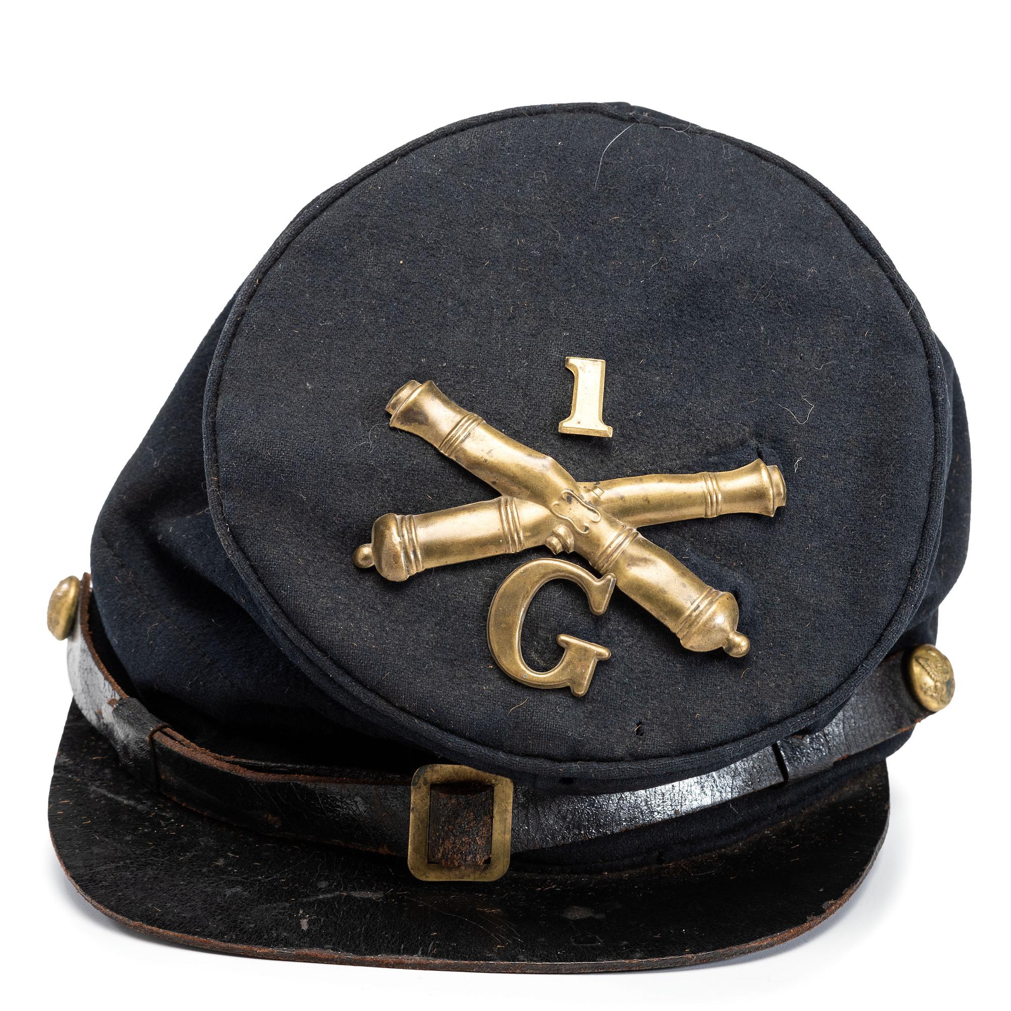 1st Ohio Light Artillery forage cap identified to Joseph Speddy, Battery G, WIA Pulaski, Tennessee.