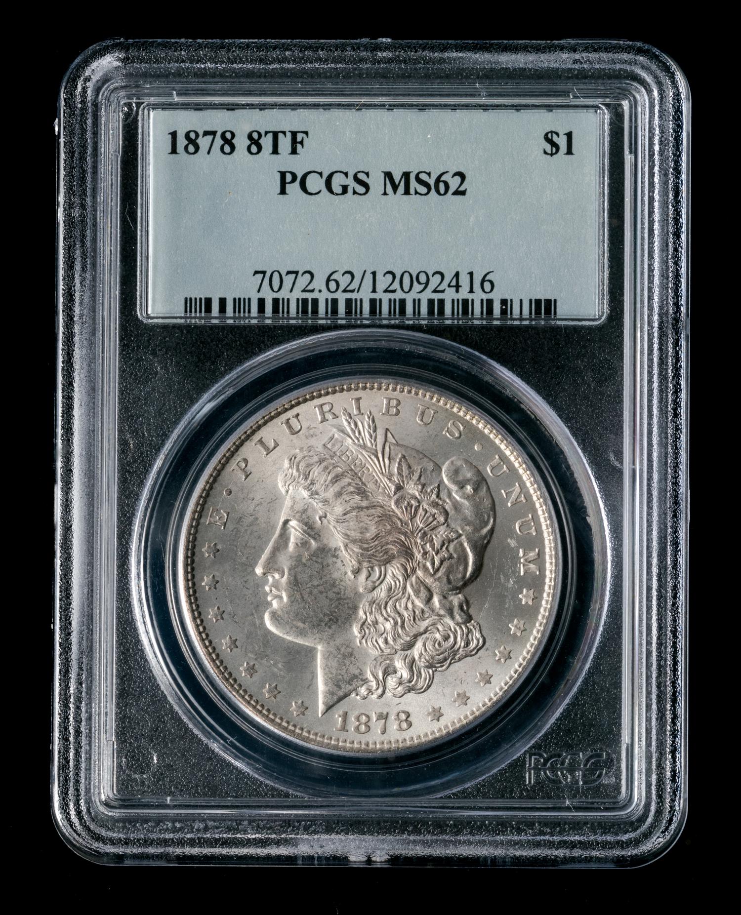 A United States 1878 8TF Morgan Silver Dollar Coin
