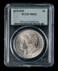 A United States 1878 8TF Morgan Silver Dollar Coin