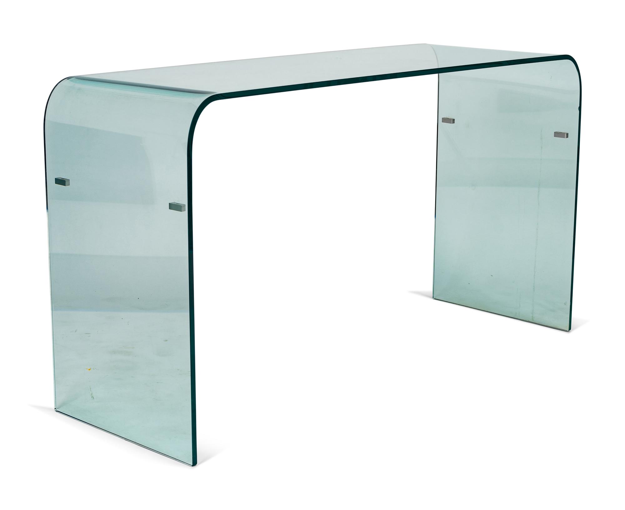 A Modern Italian Curved Glass Sofa Table — 20TH CENTURY