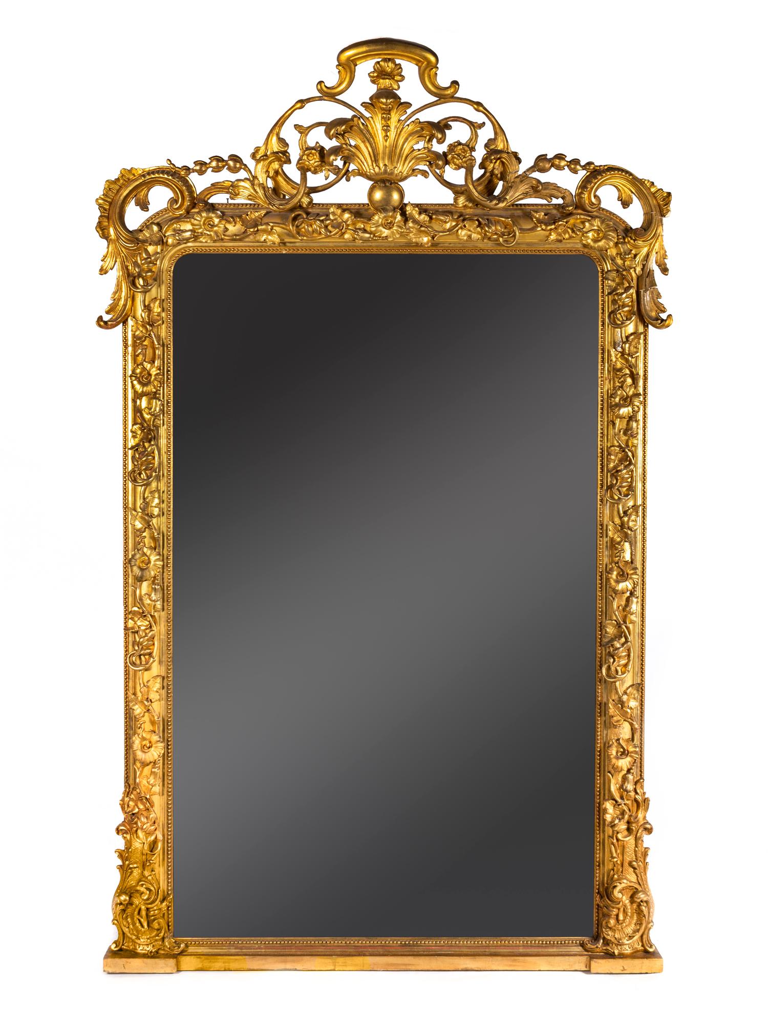 A Portuguese Carved Giltwood Mirror — 19TH CENTURY