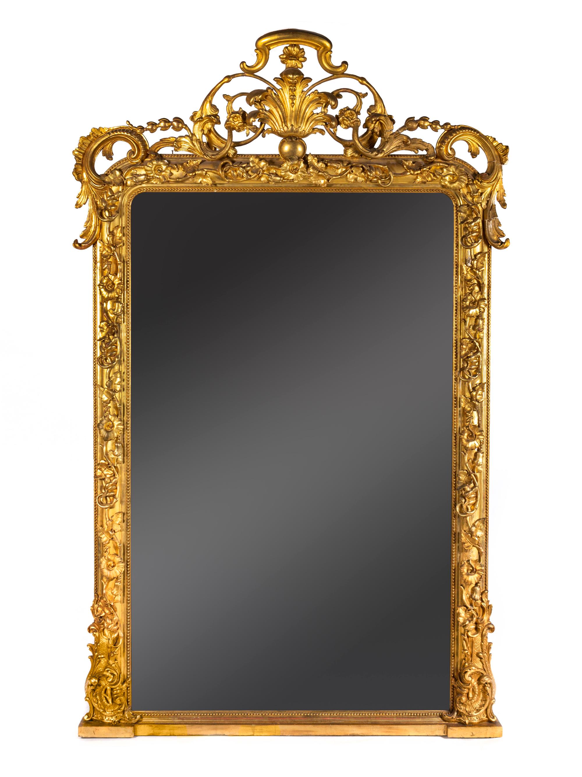 A Portuguese Carved Giltwood Mirror — 19TH CENTURY