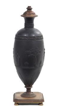 A Wedgwood Basalt Vase, Height overall 21 3/4 inches.