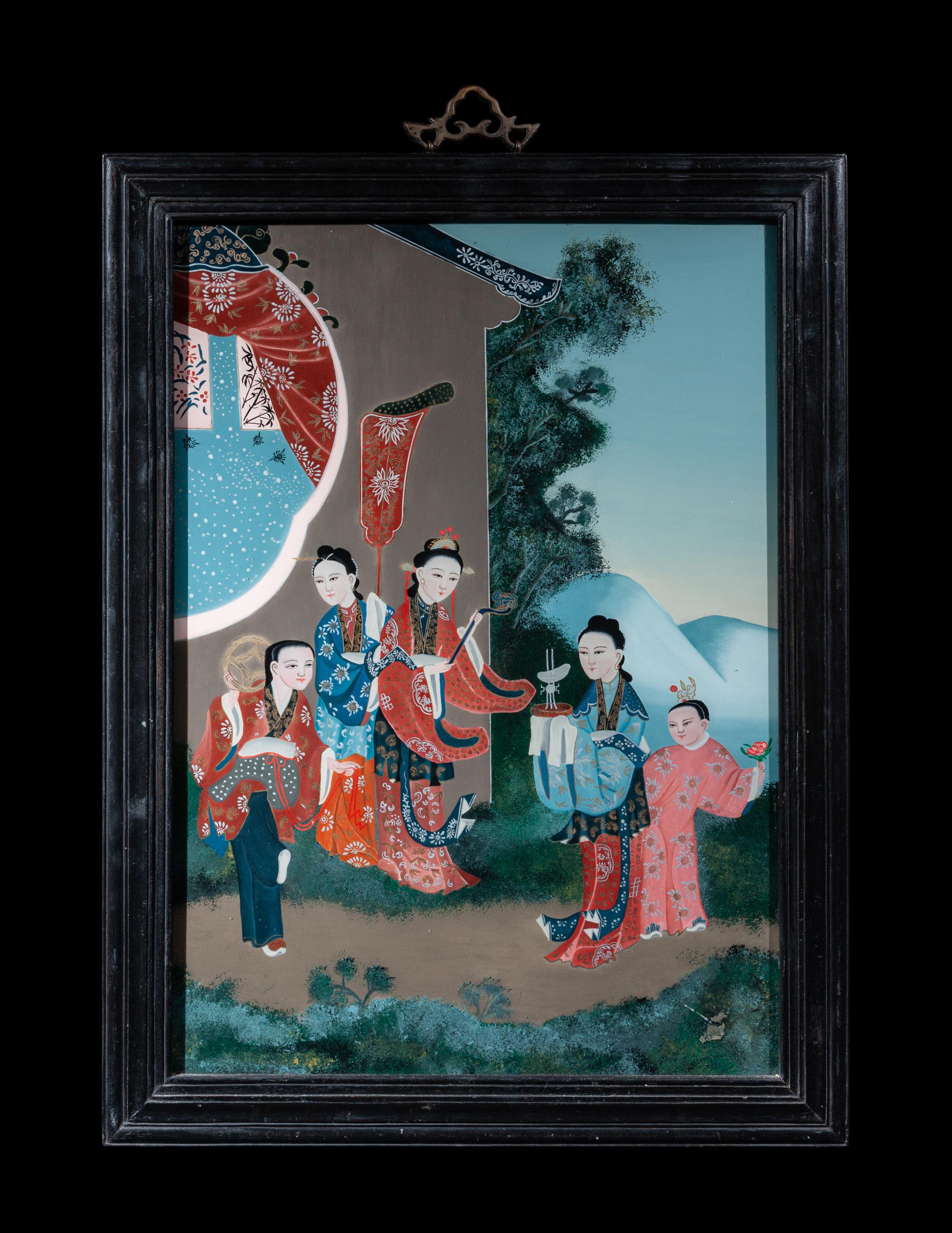 Seven Chinese Reverse Glass Paintings