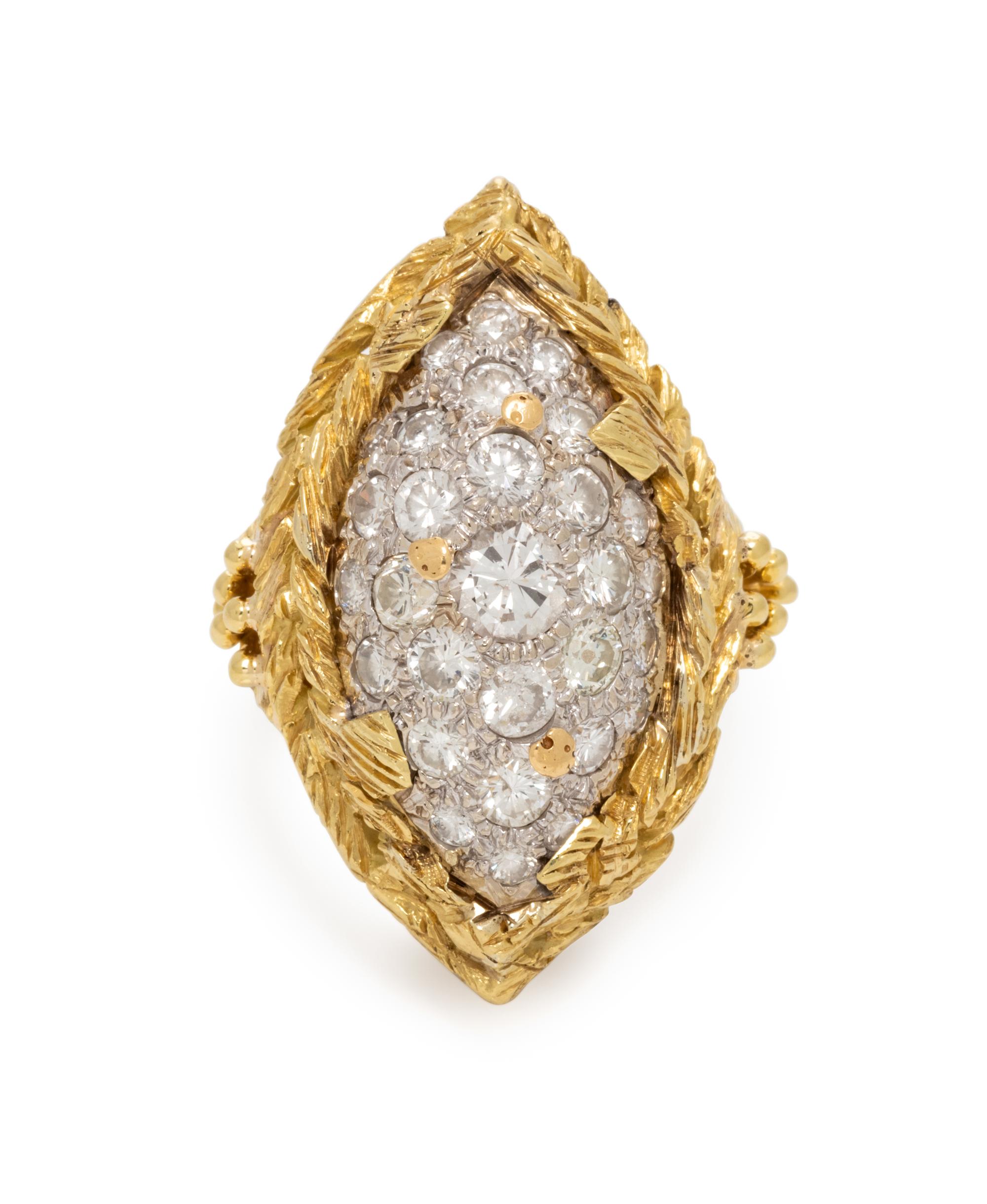 BICOLOR GOLD AND DIAMOND RING