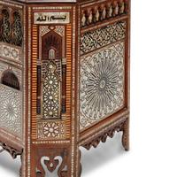 A Moorish Style Marquetry and Mother-of-Pearl Inlaid Lift Top Chest