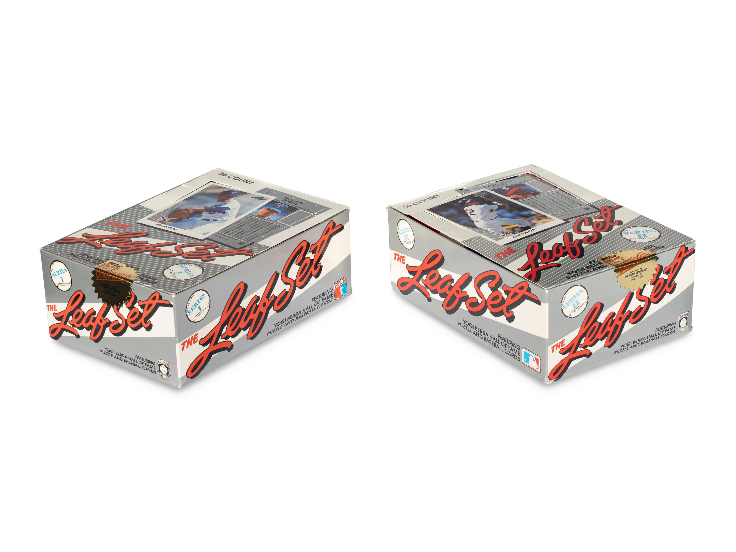 A Group of Two Boxes of 1990 Leaf Baseball Cards (Possible Frank Thomas Rookie),