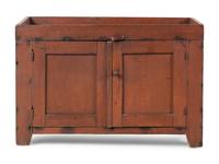A Red-Painted Dry Sink