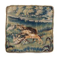 An Aubusson Tapestry Upholstered Ottoman