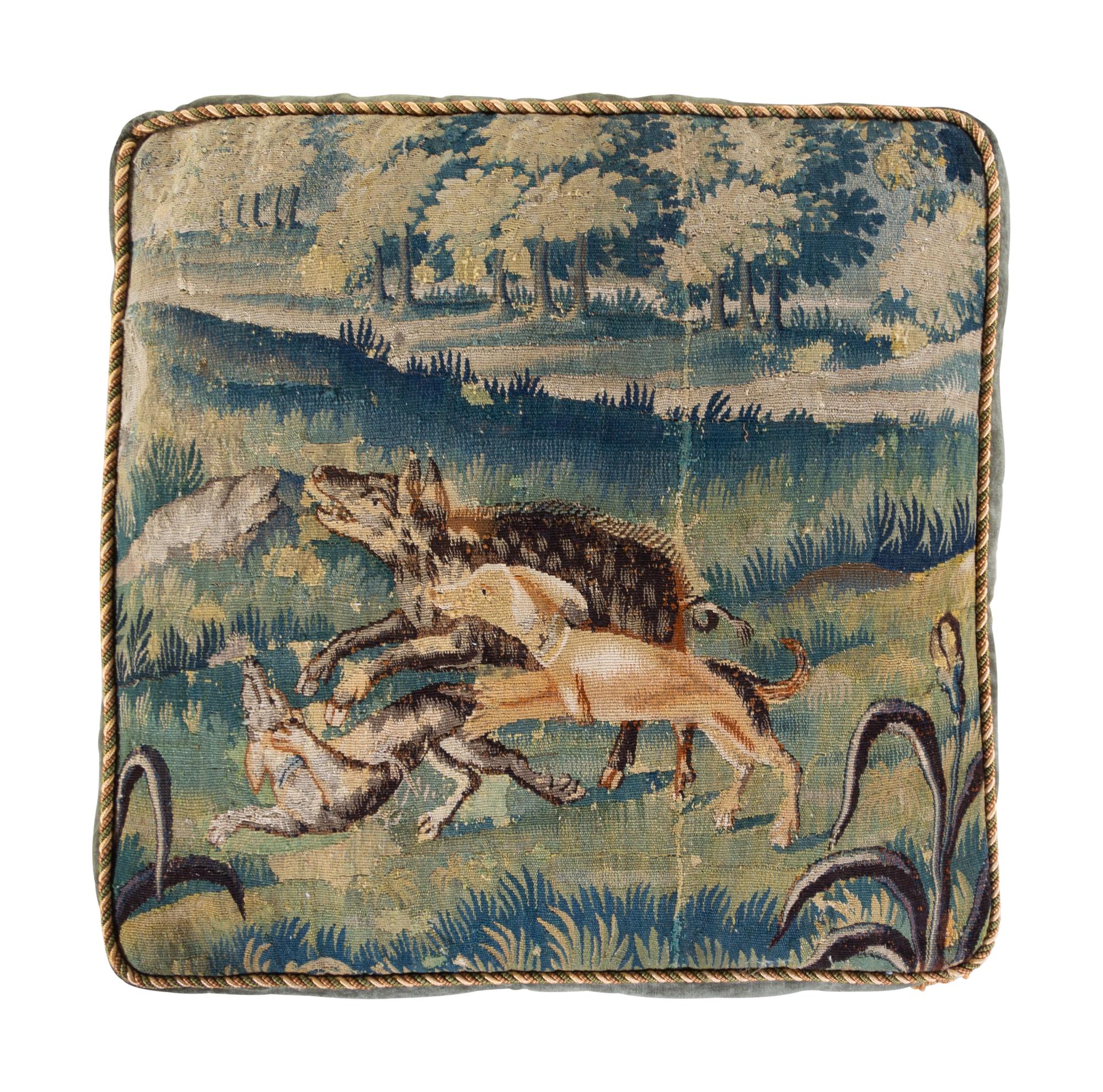 An Aubusson Tapestry Upholstered Ottoman