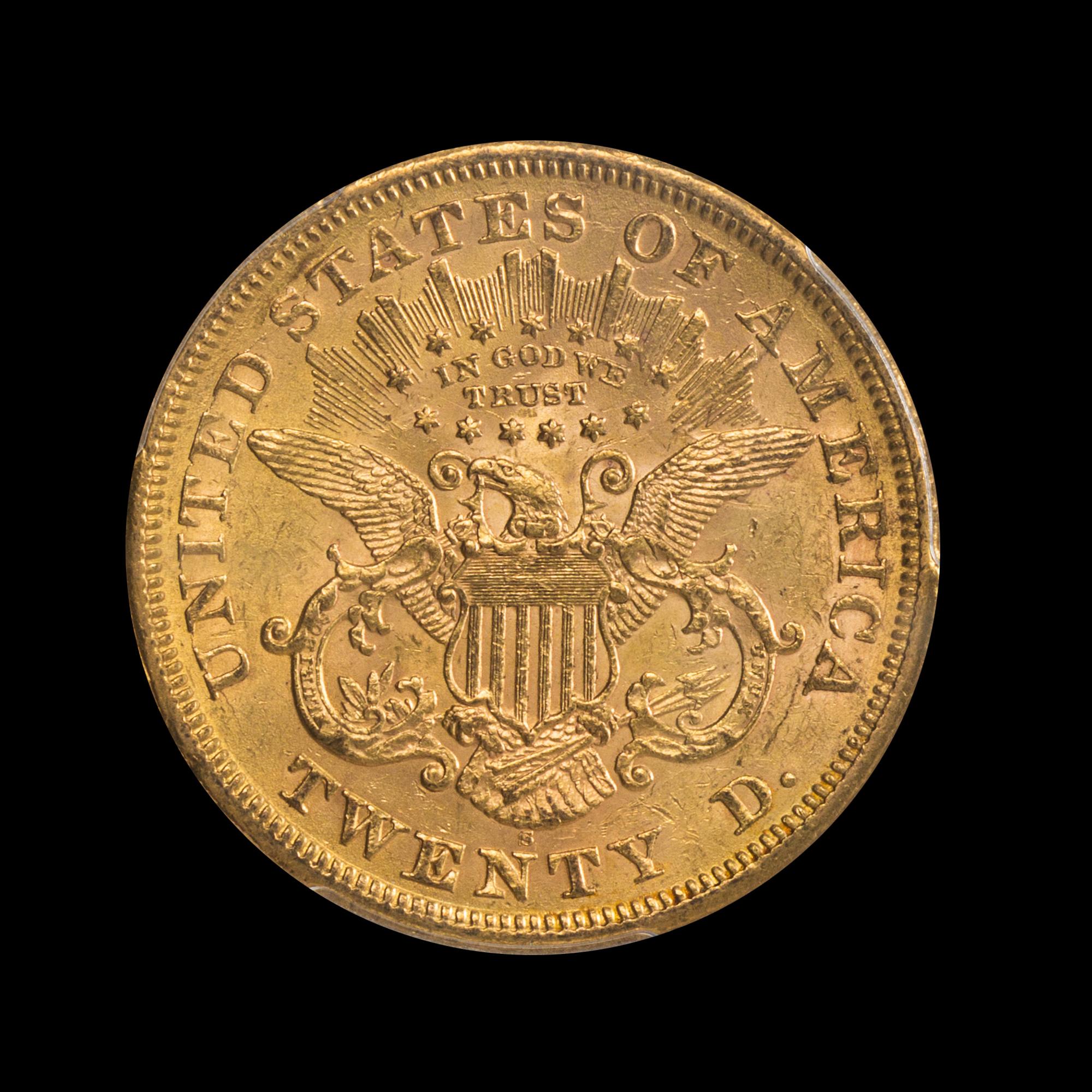 A United States 1869-S Liberty Head $20 Gold Coin