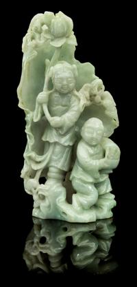 A Jadeite Carving Height of jadeite 5 5/8 inches.