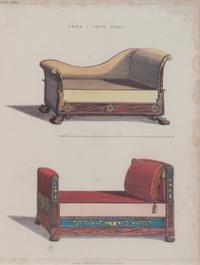 A Set of Nine Color Engravings of Furniture Design Framed height 23 x width 13 inches. — 20TH CENTURY