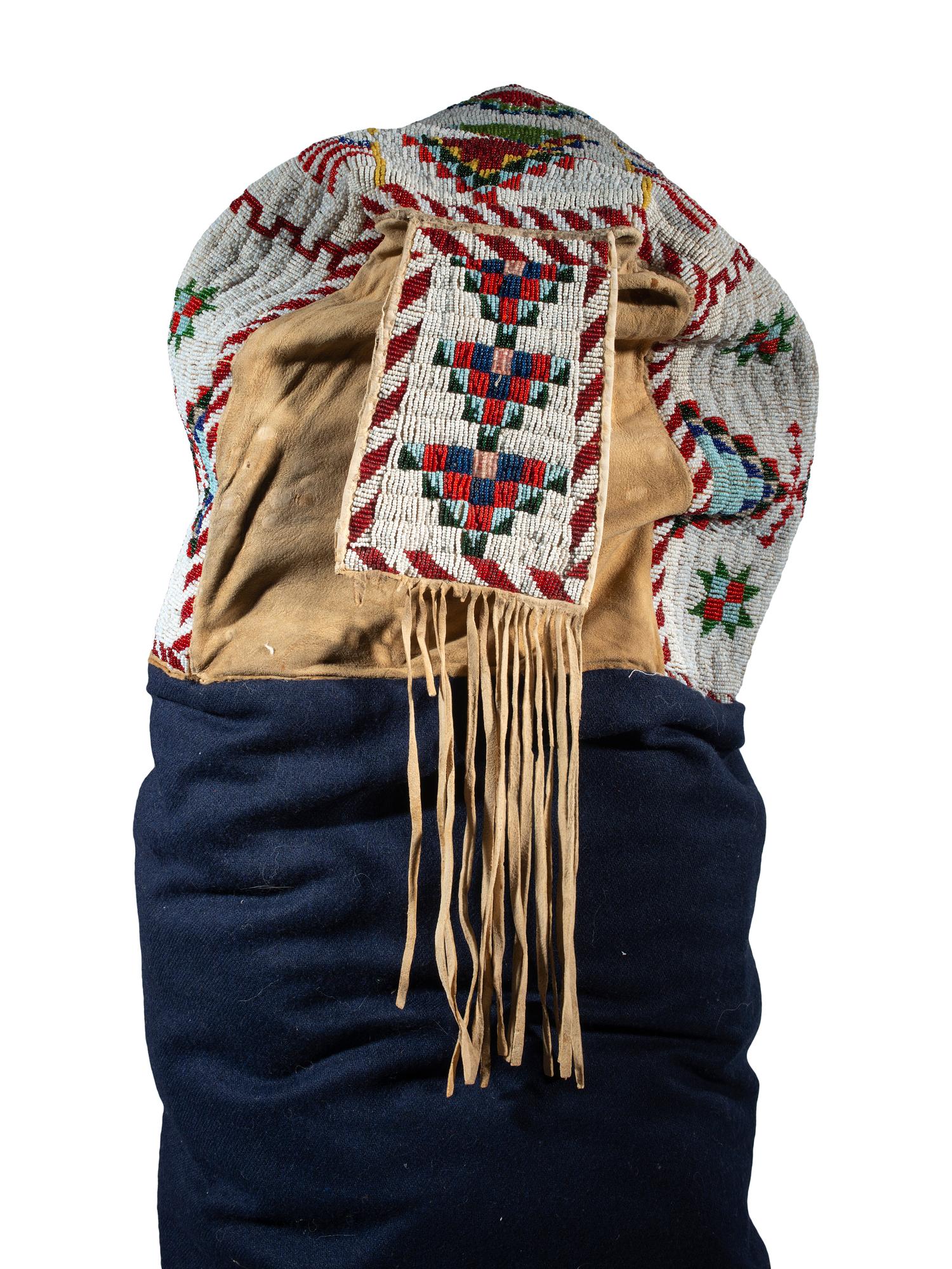 Sioux Beaded Soft-sided Cradle, with American Flags