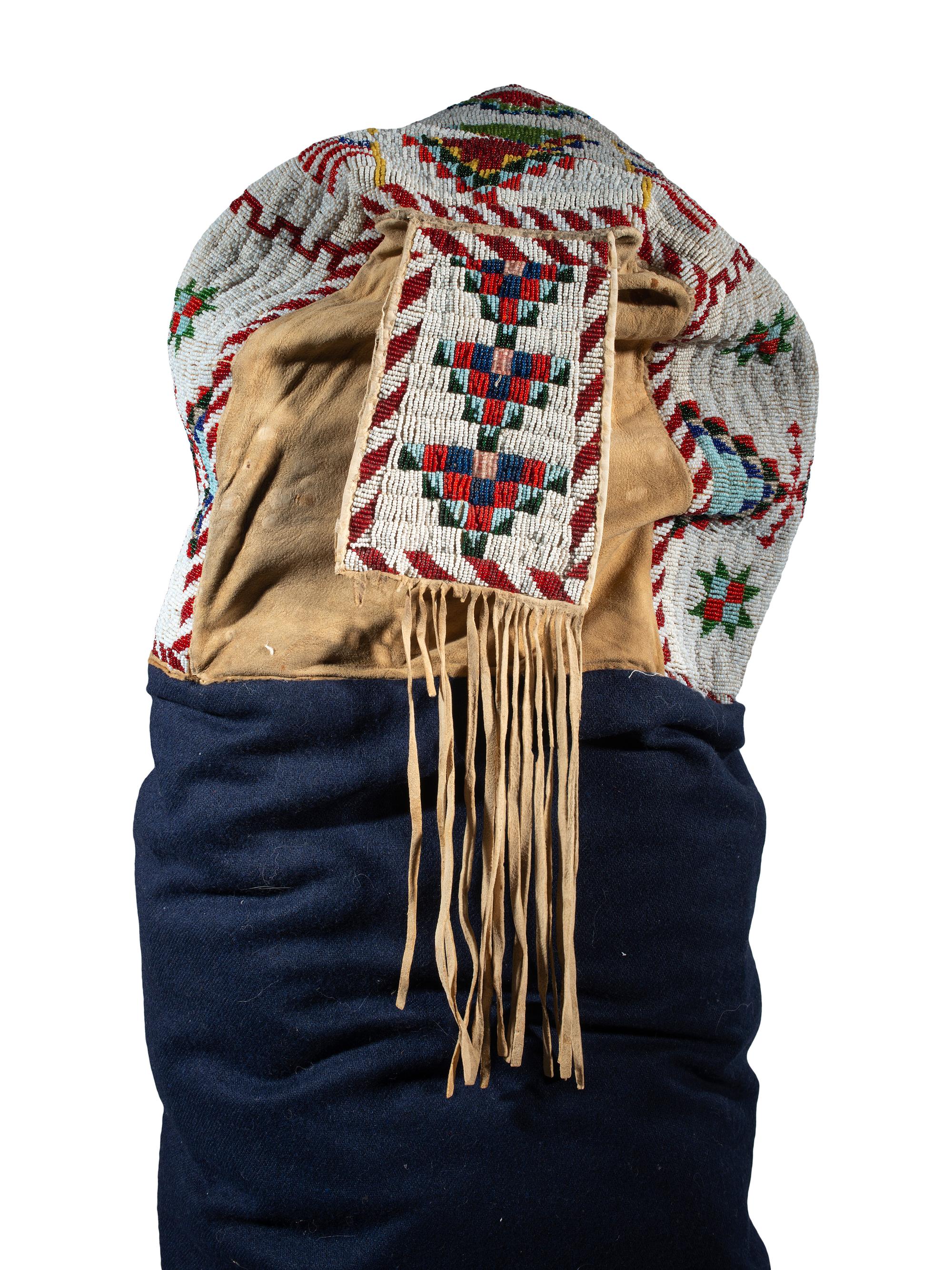 Sioux Beaded Soft-sided Cradle, with American Flags