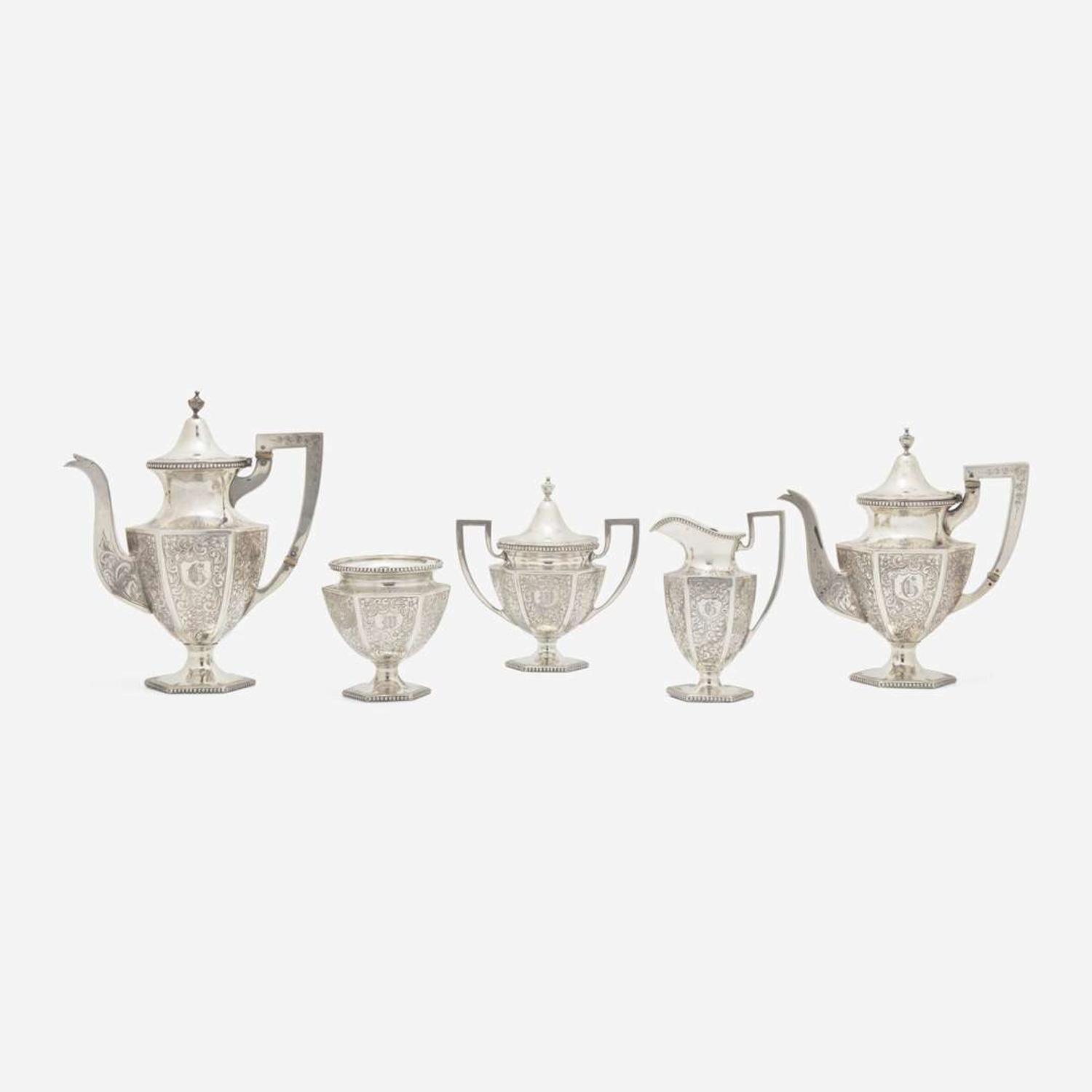 A five-piece sterling silver tea and coffee service The Stieff Co., Baltimore, MD, early 20th century