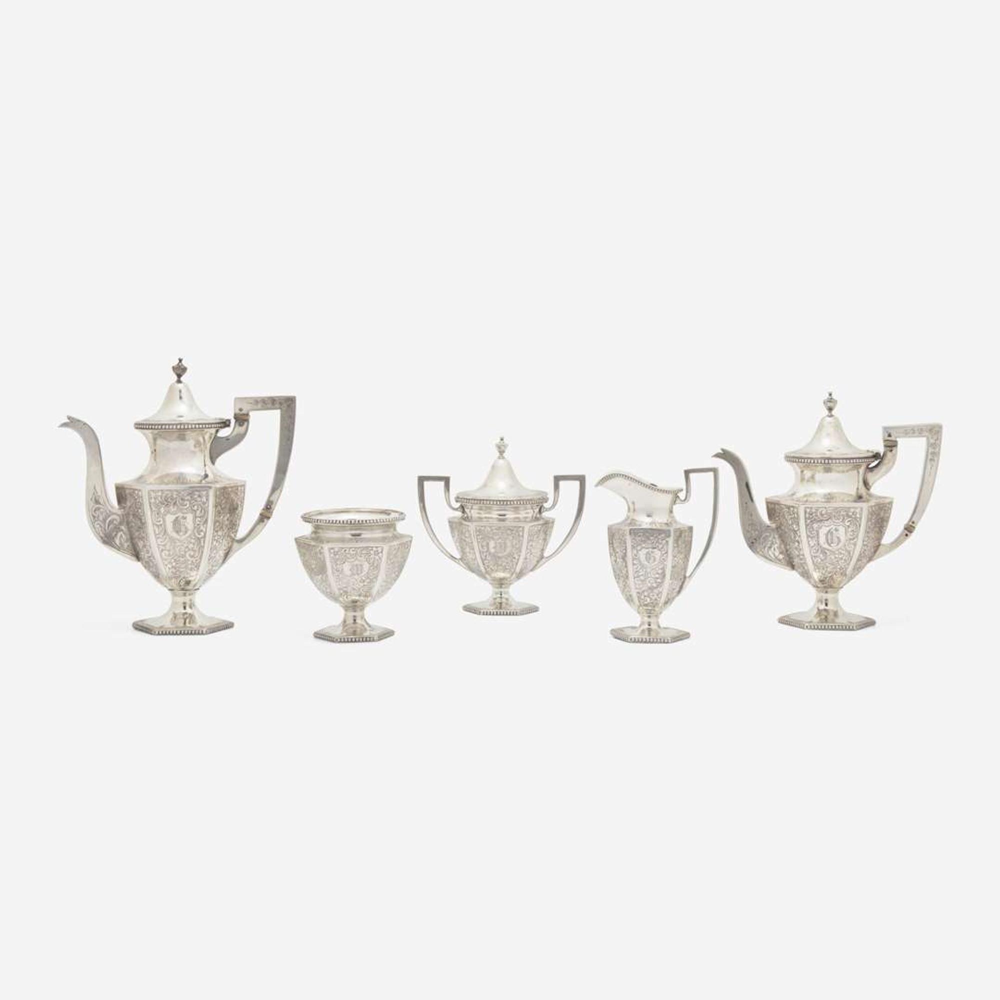 A five-piece sterling silver tea and coffee service The Stieff Co., Baltimore, MD, early 20th century