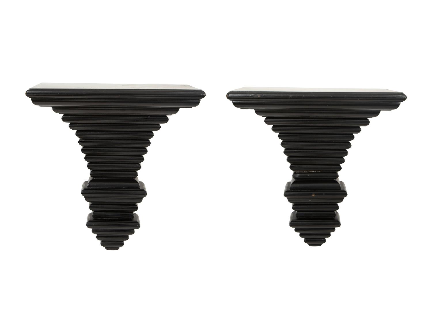 A Pair of Ebonized Wall Brackets