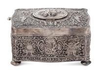 A Continental Silver Singing Bird Automaton Box