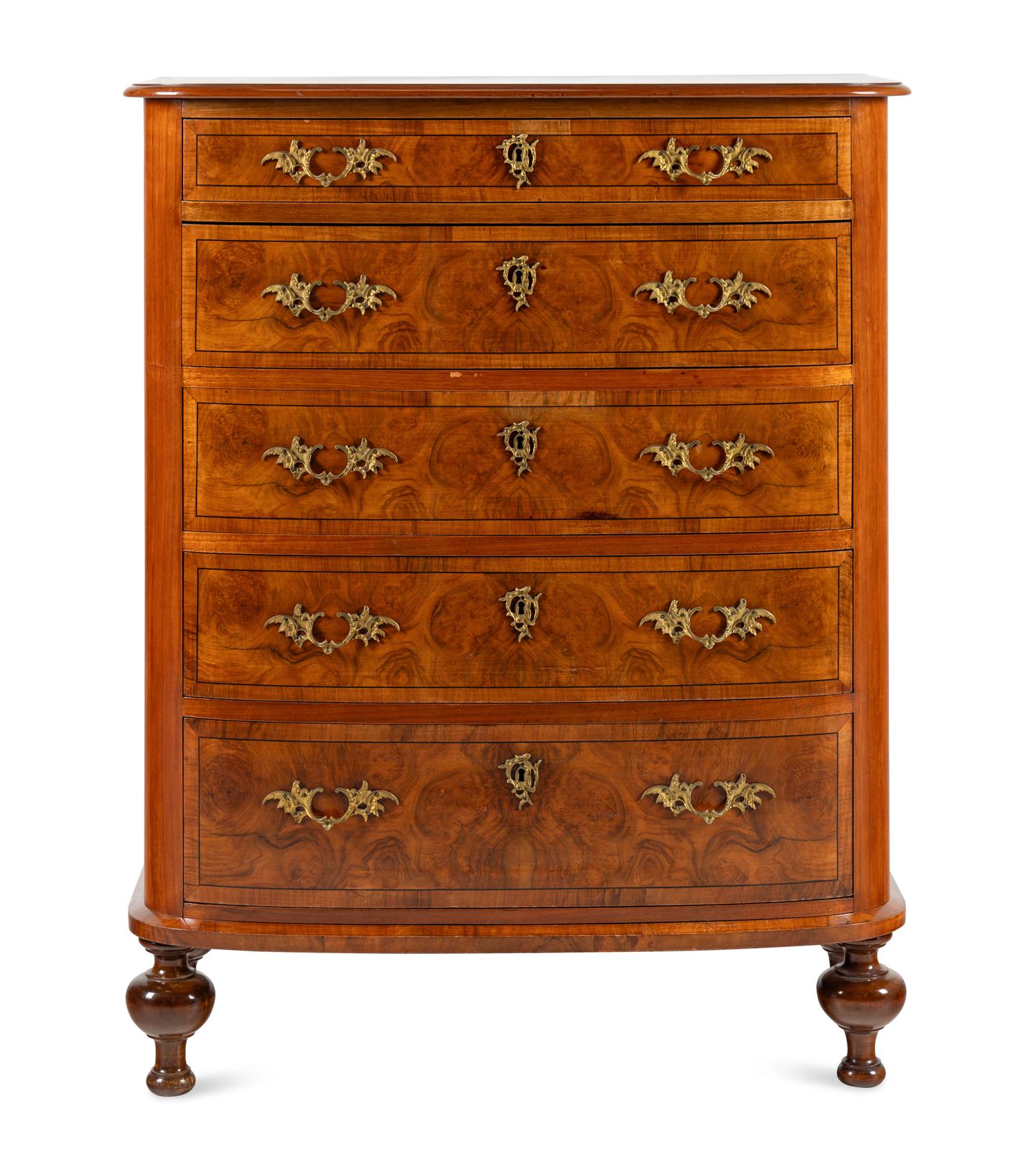 A French Gilt Metal Mounted Burlwood Chest