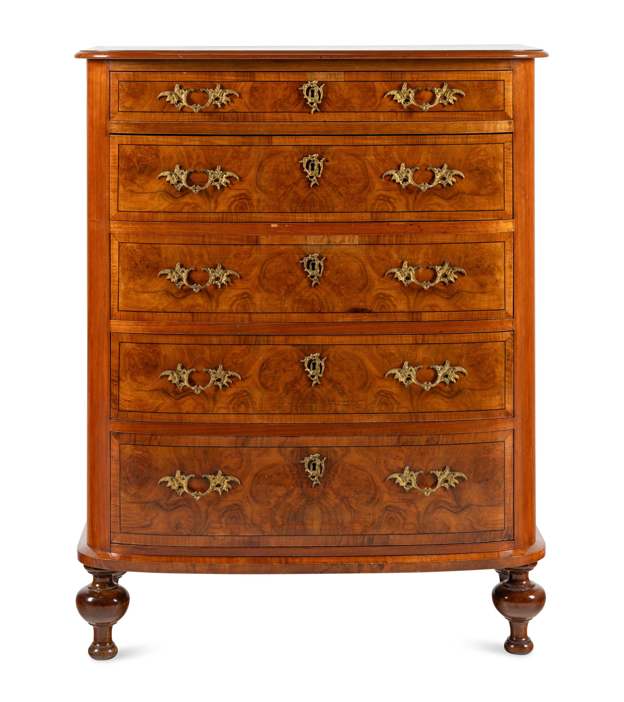 A French Gilt Metal Mounted Burlwood Chest
