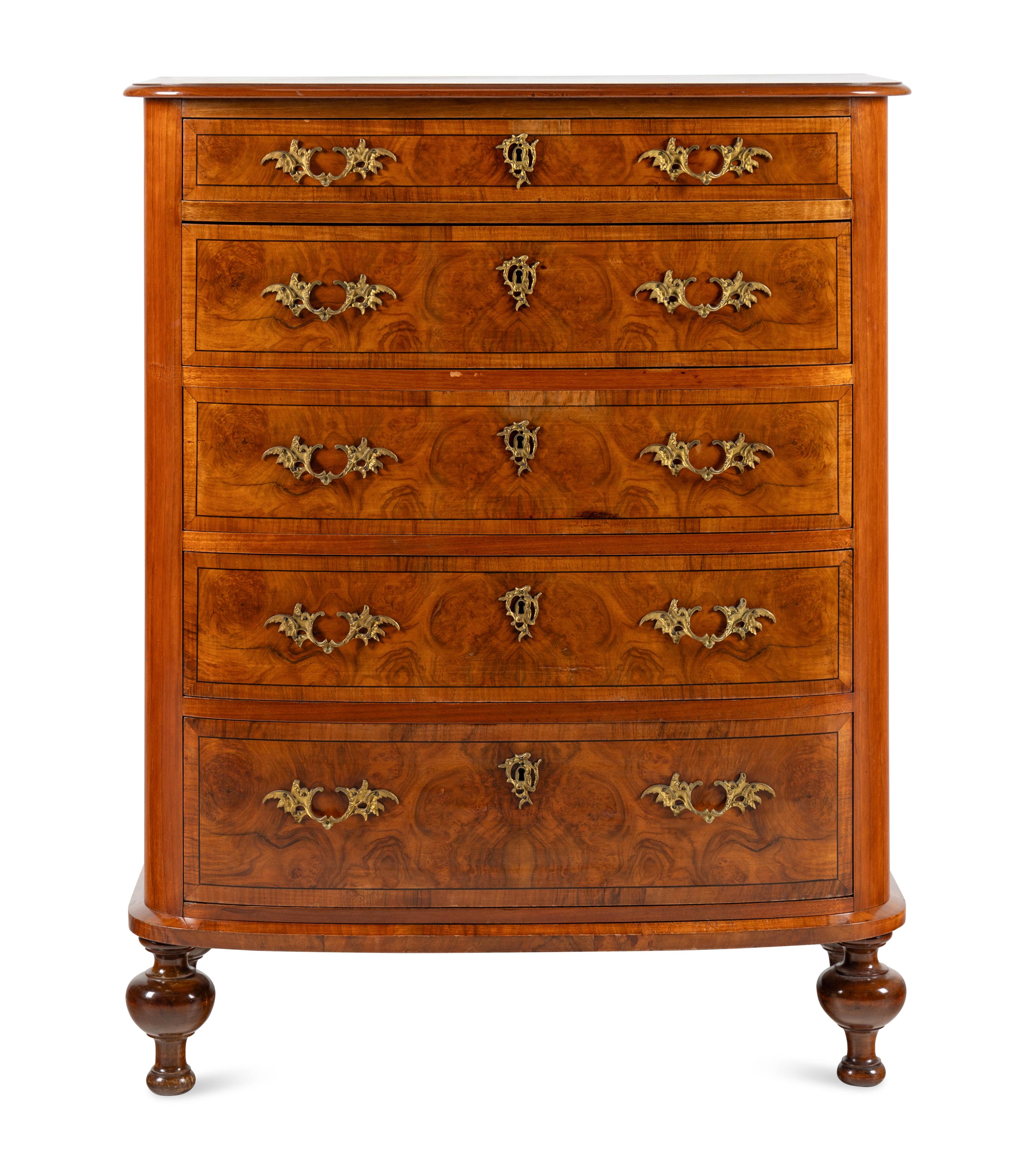 A French Gilt Metal Mounted Burlwood Chest