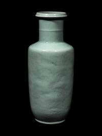 A Pale Celadon Glazed Porcelain Rouleau Vase
