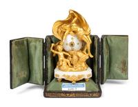 A French Ormolu and Marble Figural Clock