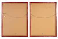 A Pair of Large Chinese Ochre Ground Embroidered Silk 'Immortal' Panels, 18th-19th Century 清中期 杏子地福壽圖大褂屏一對