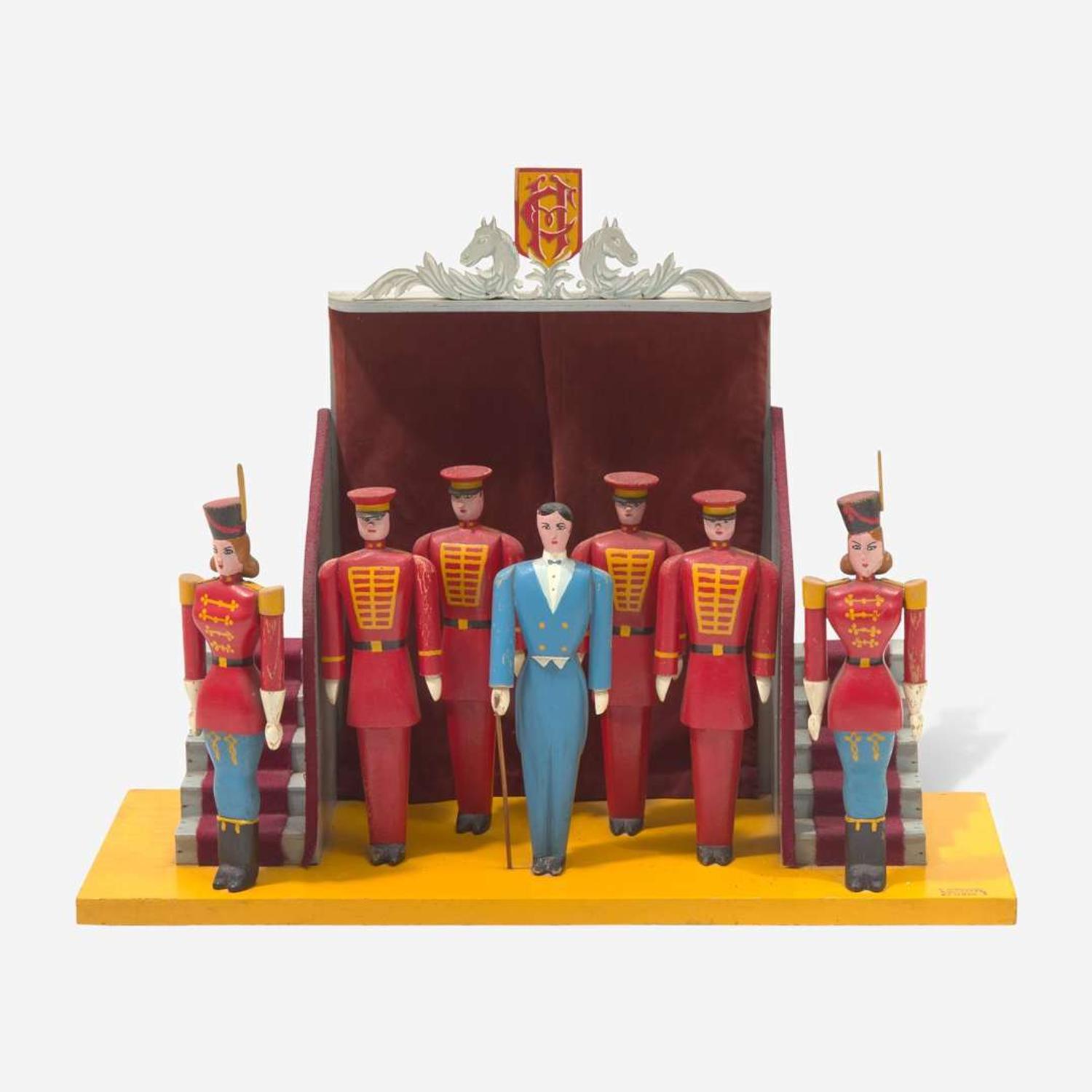 Roger Guit (French, 1899-1978) A Group of Five Carved and Painted Circus Act Dioramas