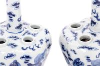 A Pair of Chinese Blue and White Porcelain Tulip Vases