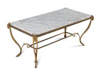 A Neoclassical Gilt Metal and Marble Low Table