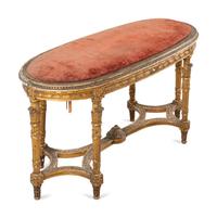 A Louis XVI Style Giltwood Bench