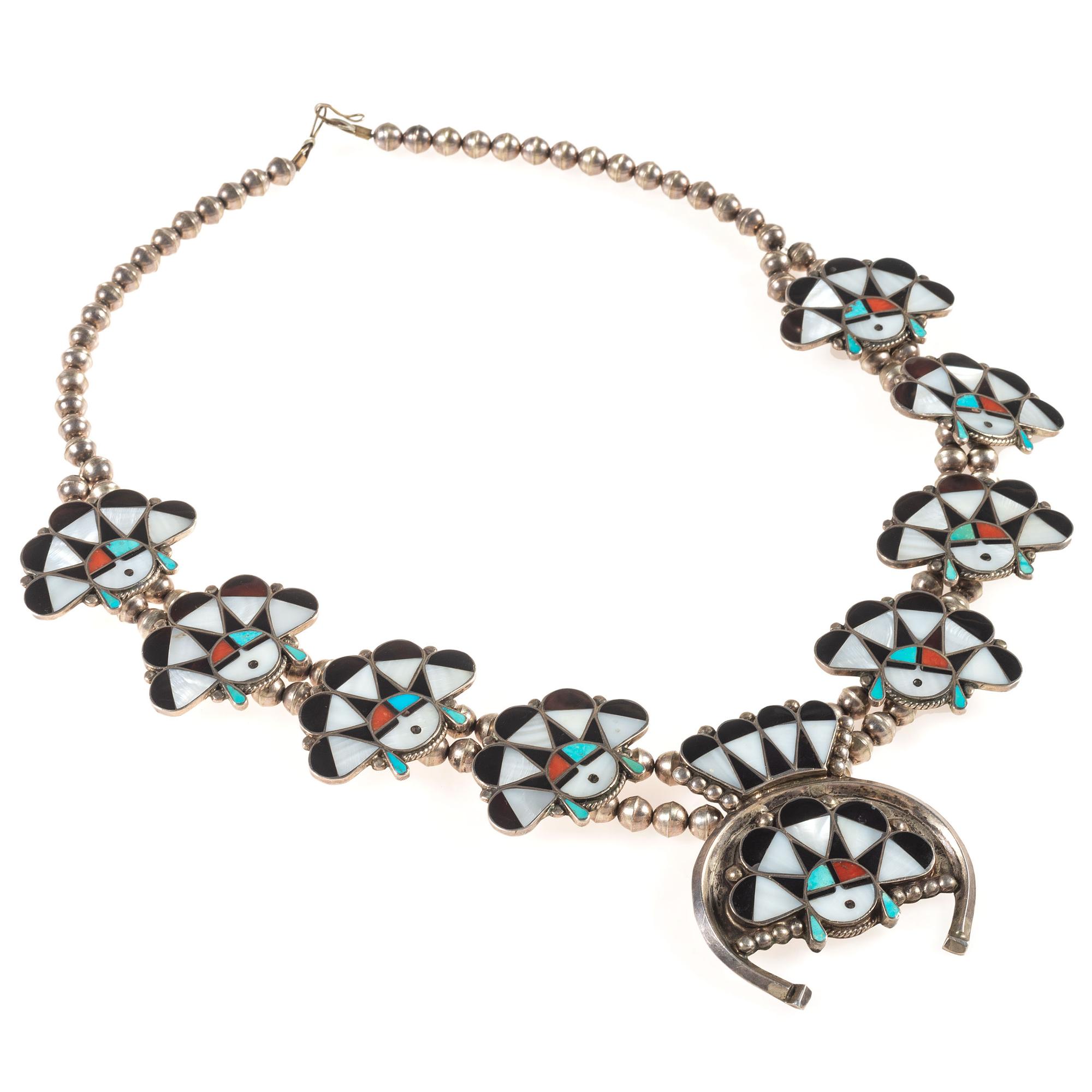 Published Mosaic Inlay Squash Blossom Necklace