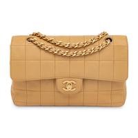Chanel, Chocolate Bar Flap Bag in Tan Leather