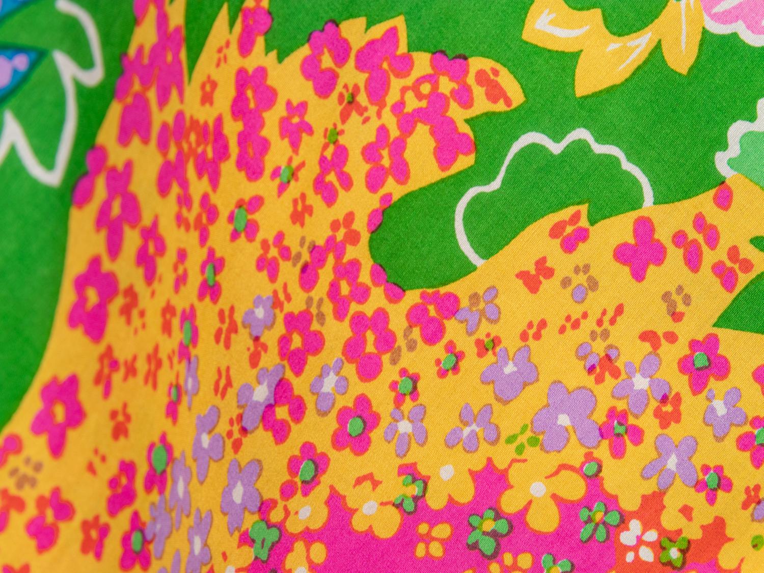 FLORAL-PRINT SILK SUNDRESS, 1960's